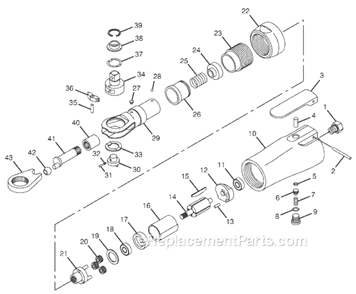Page A Diagram and Parts List for CP7823 8941078232 Chicago Pneumatic Ratchet